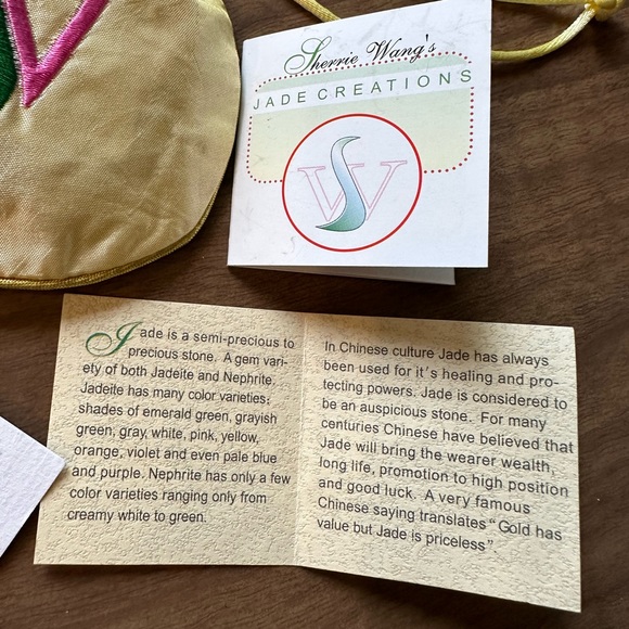 🎁🎁 GIFT SET New Jade Moon And Stars Earring Set With Silk Pouch w/ Artist Info - Picture 3 of 7